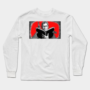 cowboy with gun reading the bible Long Sleeve T-Shirt